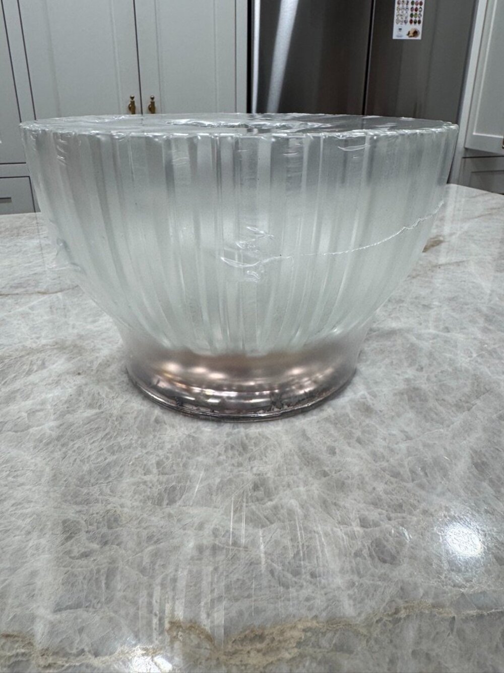 Godinger Vintage Crystal Bowl Silverplate Base Salad Fruit New Old Stock